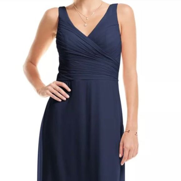 Navy Bridesmaid or Mother of Bride Formal Dress - Bill Levkoff - Picture 1 of 4